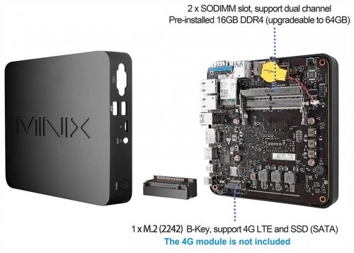 MiniX NGC-7 PRO Mini-PC, Intel Core i7-10510U, 512GB SSD, 16GB RAM, Win 11 Pro